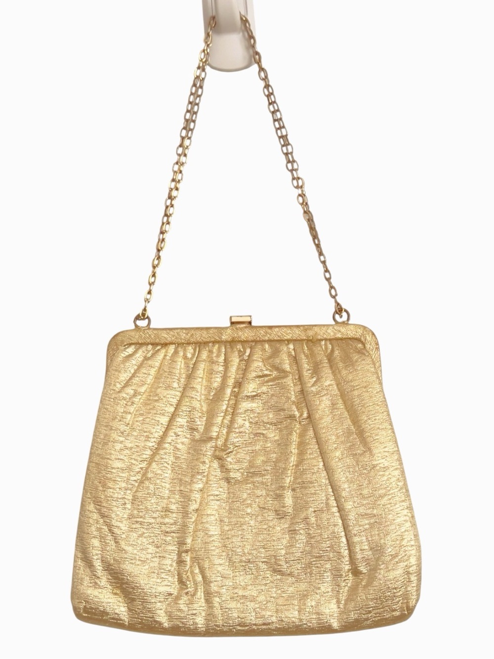 Vintage Harry Levine Gold Lamé Evening Bag MCM Pinup Party